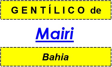 Gentílico da Cidade Mairi