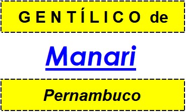 Gentílico da Cidade Manari