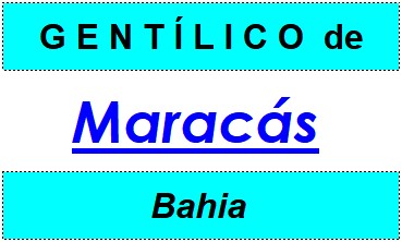 Gentílico da Cidade Maracás