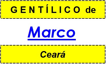 Gentílico da Cidade Marco