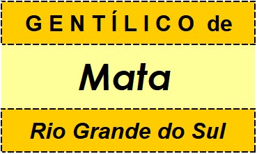 Gentílico da Cidade Mata