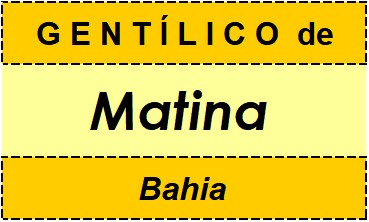 Gentílico da Cidade Matina