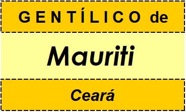 Gentílico da Cidade Mauriti