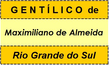 Gentílico da Cidade Maximiliano de Almeida