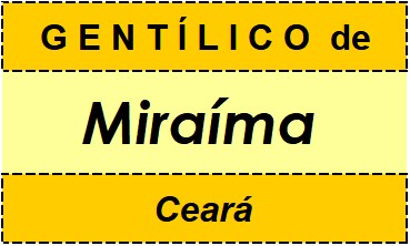 Gentílico da Cidade Miraíma