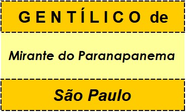 Gentílico da Cidade Mirante do Paranapanema