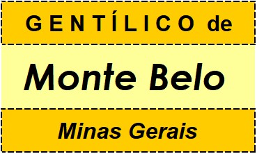 Gentílico da Cidade Monte Belo