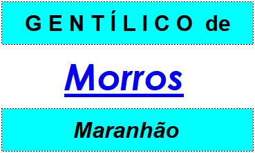 Gentílico da Cidade Morros