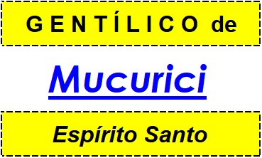 Gentílico da Cidade Mucurici