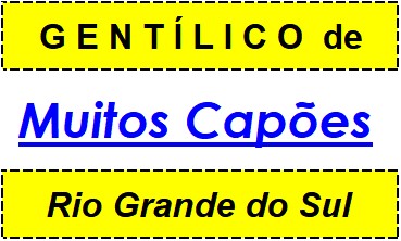 Gentílico da Cidade Muitos Capões