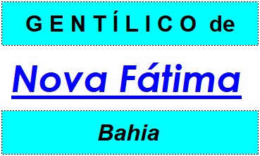 Gentílico da Cidade Nova Fátima