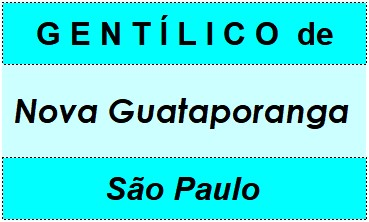 Gentílico da Cidade Nova Guataporanga