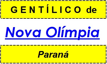 Gentílico da Cidade Nova Olímpia