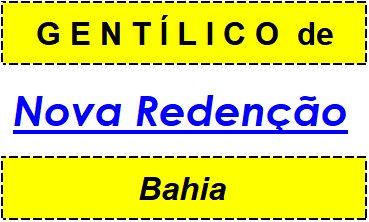 Gentílico da Cidade Nova Redenção