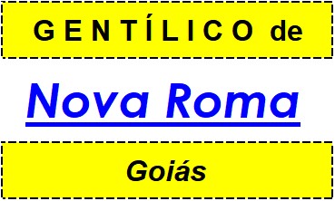 Gentílico da Cidade Nova Roma