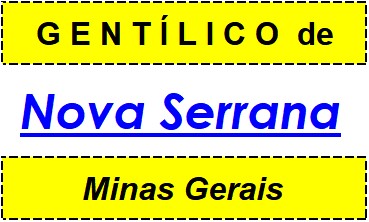 Gentílico da Cidade Nova Serrana