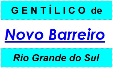 Gentílico da Cidade Novo Barreiro