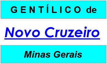 Gentílico da Cidade Novo Cruzeiro