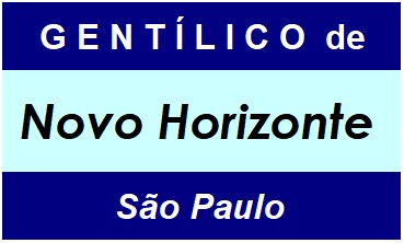 Gentílico da Cidade Novo Horizonte