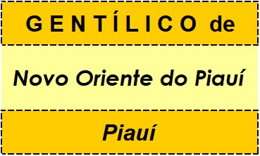 Gentílico da Cidade Novo Oriente do Piauí