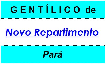 Gentílico da Cidade Novo Repartimento