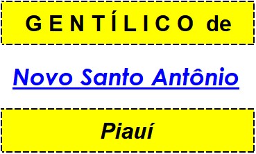 Gentílico da Cidade Novo Santo Antônio