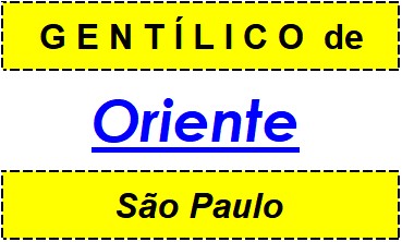 Gentílico da Cidade Oriente