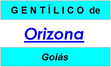 Gentílico da Cidade Orizona