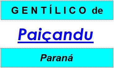 Gentílico da Cidade Paiçandu