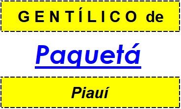 Gentílico da Cidade Paquetá