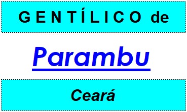 Gentílico da Cidade Parambu