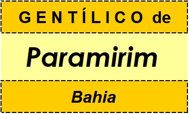 Gentílico da Cidade Paramirim