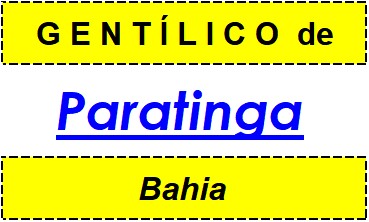 Gentílico da Cidade Paratinga