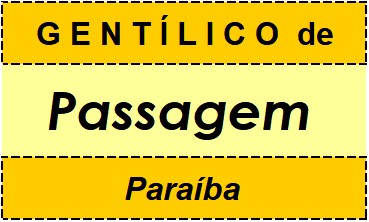 Gentílico da Cidade Passagem