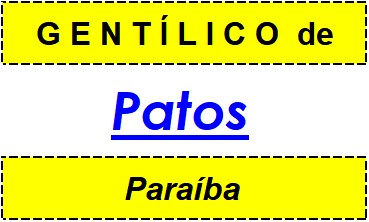 Gentílico da Cidade Patos