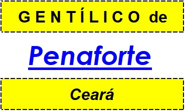 Gentílico da Cidade Penaforte