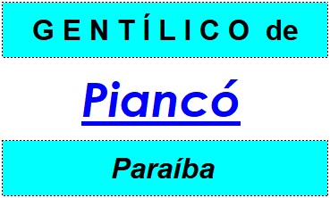 Gentílico da Cidade Piancó