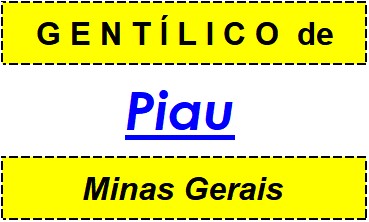 Gentílico da Cidade Piau