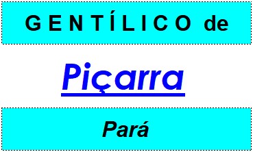 Gentílico da Cidade Piçarra