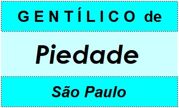 Gentílico da Cidade Piedade