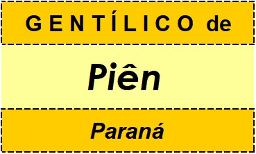 Gentílico da Cidade Piên