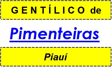 Gentílico da Cidade Pimenteiras