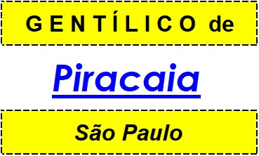 Gentílico da Cidade Piracaia