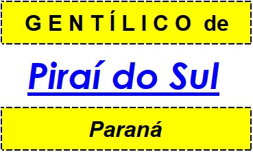 Gentílico da Cidade Piraí do Sul