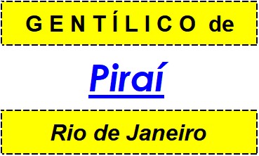 Gentílico da Cidade Piraí