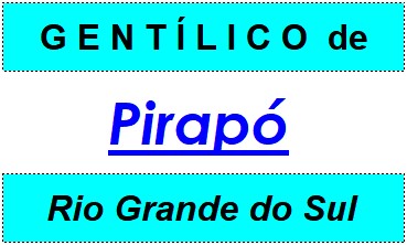 Gentílico da Cidade Pirapó