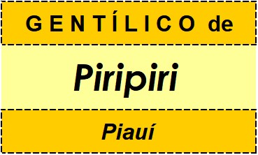 Gentílico da Cidade Piripiri