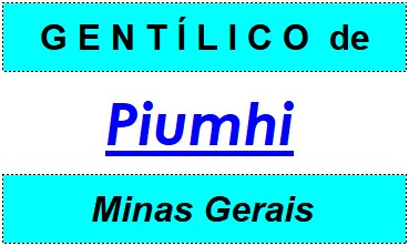 Gentílico da Cidade Piumhi