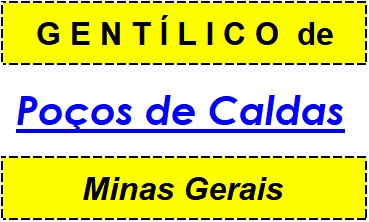 Gentílico da Cidade Poços de Caldas