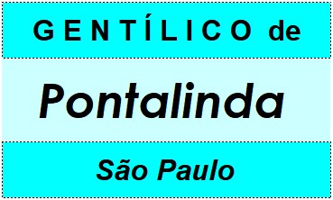 Gentílico da Cidade Pontalinda